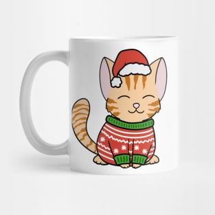 Christmas Sweater Orange Tabby Cat Mug